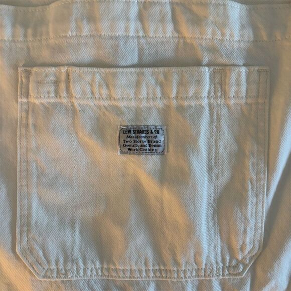 Levi’s XL Off White Wide Leg Baggy Denim Overalls NWT - Picture 9 of 16